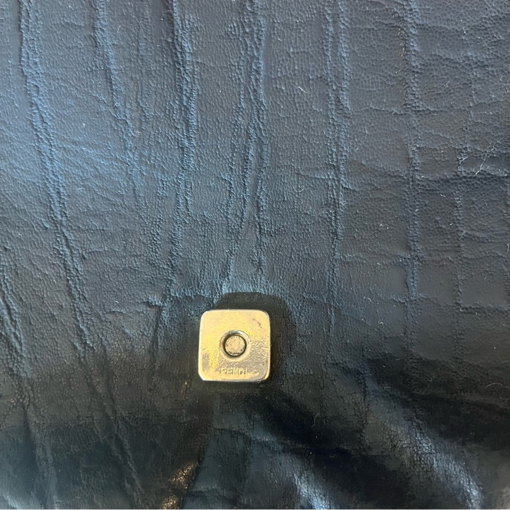 Vintage authentic Fendi blue and Tan baguette Bag circa 1980’s in good - Picture 4 of 10